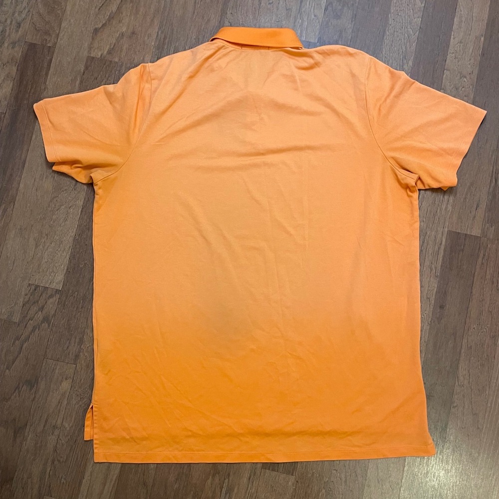 RLX Ralph Lauren Mens Orange Performance Pique Polo Shirt XL 1917 Crest Logo - Picture 2 of 7